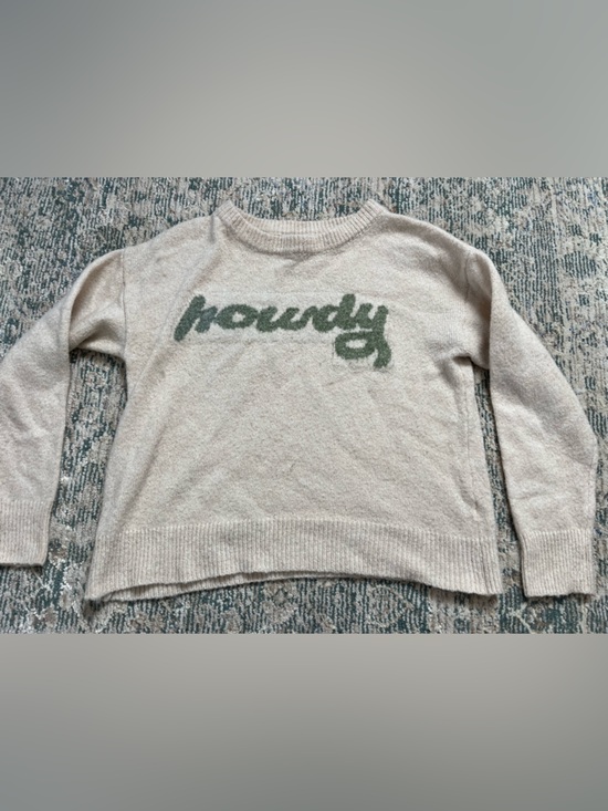 BiBi Sweaters - BiBi Cream Crewneck Sweater with Green Script Logo